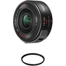 Panasonic Lumix G X Vario PZ 14-42mm f/3.5-5.6 Power O.I.S. Lens with Filter Kit (Black)
