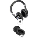 Senal SMH-1000-MK2 Professional Field and Studio Monitor Headphones Kit with Deluxe Velour Earpads (3-Pack)