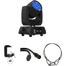 CHAUVET Professional Rogue R1X Wash RGBW LED Moving Head Wash Light Kit with DMX Cable and Mounting Accessories