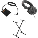 Auray X-Stand Keyboard Essentials Bundle with Headphones and Footswitch