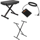 Auray X-Stand with X-Bench and Sustain Pedal Keyboard Essentials Kit