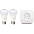 Philips Hue Bridge & A19 Bulb with Bluetooth (White & Color Ambiance, 2-Pack)