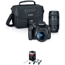 Canon EOS Rebel T7 DSLR Camera with 18-55mm, 75-300mm Lenses & Webcam Starter Kit