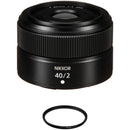 Nikon NIKKOR Z 40mm f/2Lens with UV Filter Kit