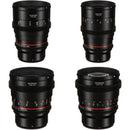 Rokinon 24, 35, 50 & 85mm T1.5 High-Speed Cine DSX MFT Mount Lens Bundle