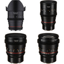 Rokinon 24, 35, 50 & 85mm T1.5 High-Speed Cine DSX Sony E Mount Lens Bundle