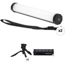 Nanlite PavoTube II 6C RGB LED Tube Light (10", Desktop Directional 2-Light Kit)