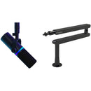 BEACN Mic Dynamic USB Broadcast Microphone Podcasting Kit with Boom Arm (Blue)
