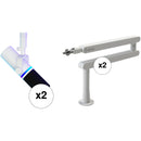 BEACN Mic Dynamic USB Broadcast Microphone 2-Person Podcasting Kit with Boom Arms (White)