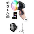COLBOR CL60R RGB COB LED Monolight (Studio 2-Light Kit)