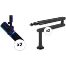 BEACN Mic Dynamic USB Broadcast Microphone 2-Person Podcasting Kit with Boom Arms (Blue)