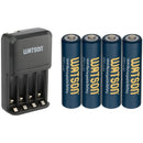 Watson 4-Bay Charger for AA/AAA NiMH Batteries with 4-Pack of AAA NiMH Rechargeable Batteries Kit