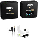RODE Wireless GO II Single Wireless Microphone System/Recorder with Lavalier GO & Hiding Kit (2.4 GHz, Black)