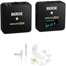 RODE Wireless GO II Single Wireless Microphone System/Recorder with Lavalier GO & Hiding Kit (2.4 GHz, White)