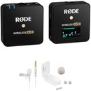 RODE Wireless GO II Single Wireless Microphone System/Recorder with Lavalier GO & Outdoor Kit (2.4 GHz, White)