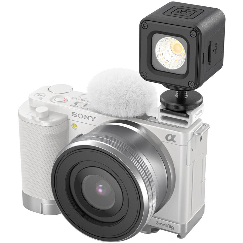 SmallRig Cold Shoe Adapter with Furry Windscreen for Sony ZV-Series Camera (White)