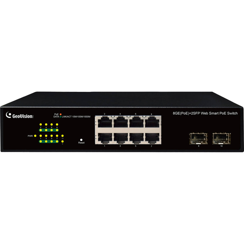 GEOVISION GV-APOE081C 8-Port Gigabit PoE+ Compliant Managed Network Switch