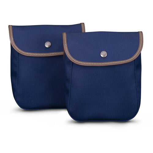 Billingham 550 Side Pockets (Navy Canvas and Chocolate Leather Trim, Pair)