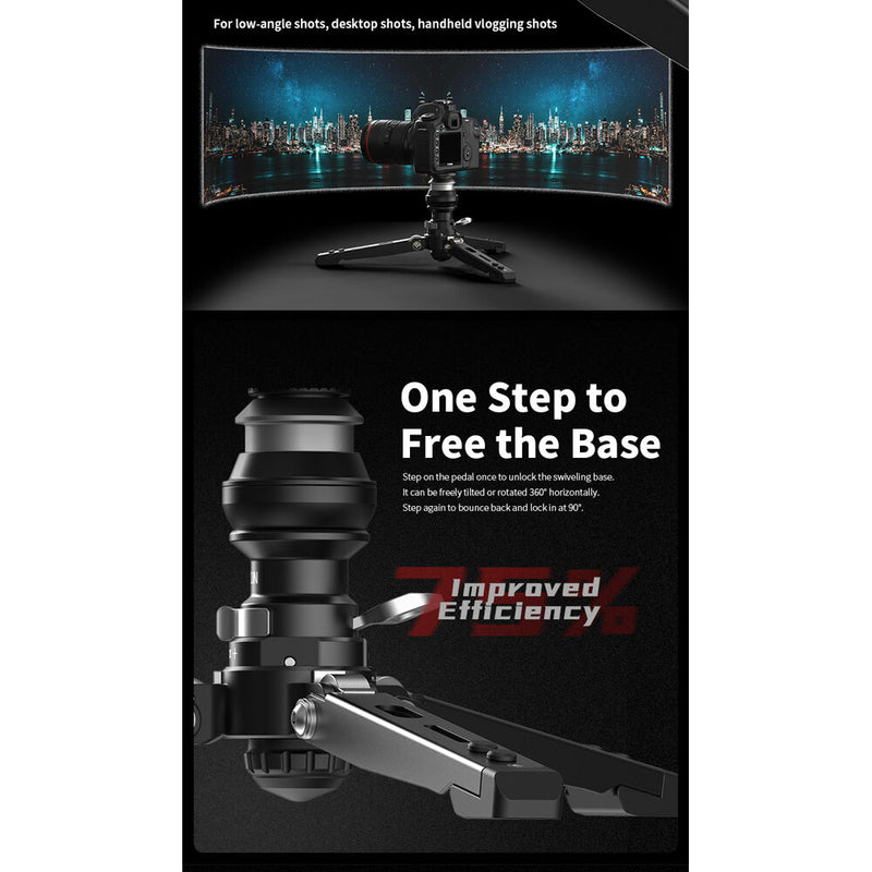 YC Onion Pineta 2.0 Carbon Fiber Monopod with Pedal Base and FH60 Fluid Head