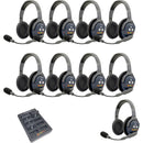 Eartec UltraLITE Pro16 Long-Range Dual-Channel Full-Duplex Wireless Intercom System with 9 Dual-Ear Headsets (2.4 GHz)