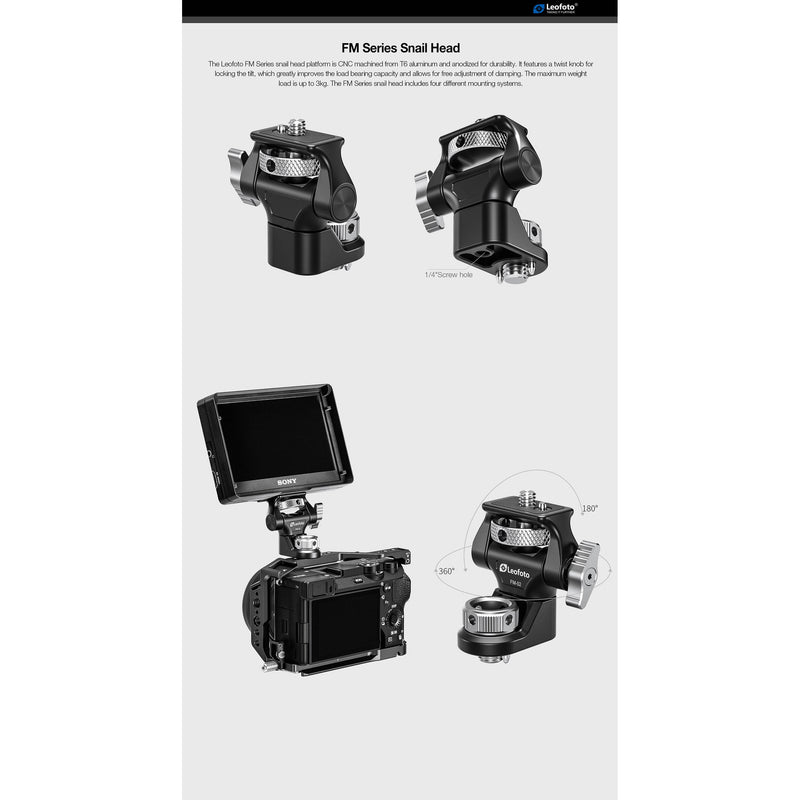Leofoto FM-02 Swivel & Tilt Monitor Mount (ARRI Compatible)