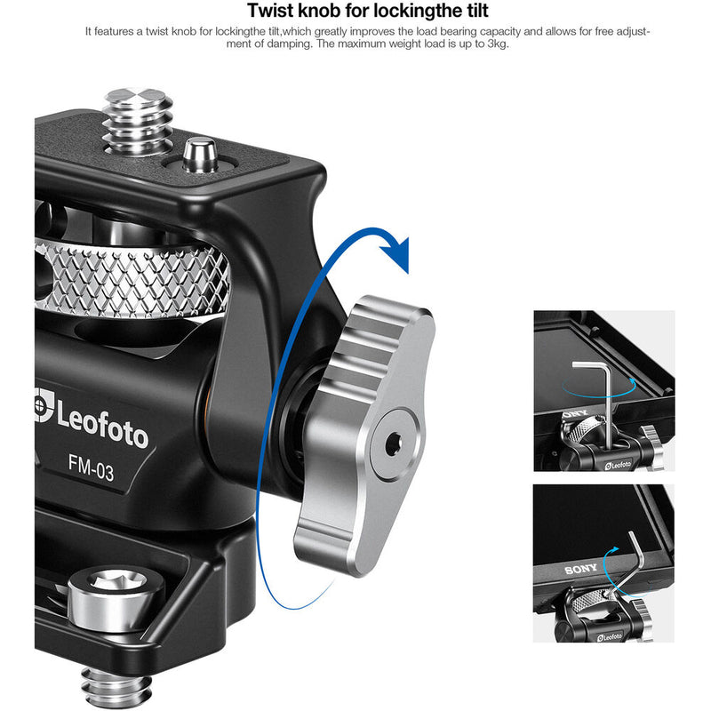 Leofoto FM-03 Swivel & Tilt Monitor Mount (1/4"-20 Compatible)
