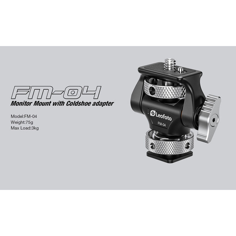 Leofoto FM-04 Swivel & Tilt Monitor Mount (Cold Shoe Compatible)