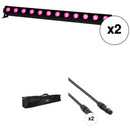 American DJ UBL12H RGBAL+UV Linear Light Bar Kit with Bag and DMX Cables (2-Pack)