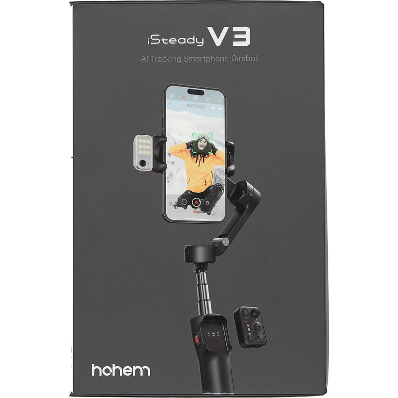 Hohem iSteady V3 AI Smartphone Gimbal with AI Tracker & Fill Light Module (Black)
