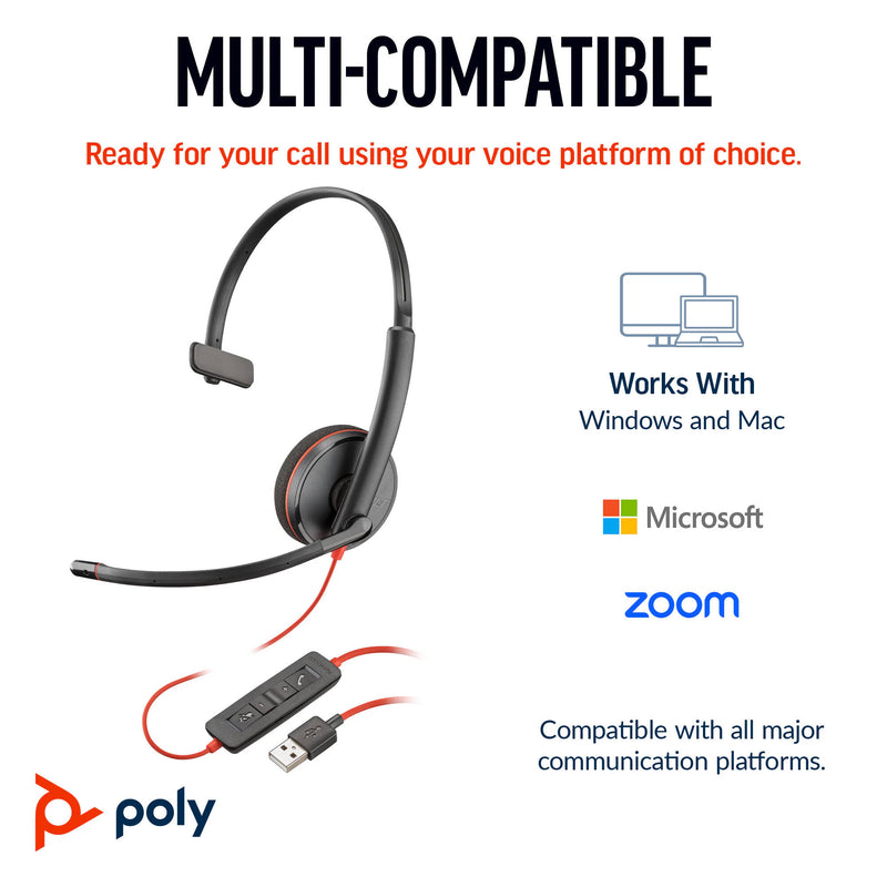 Poly Blackwire 3310 Mono USB-C Headset