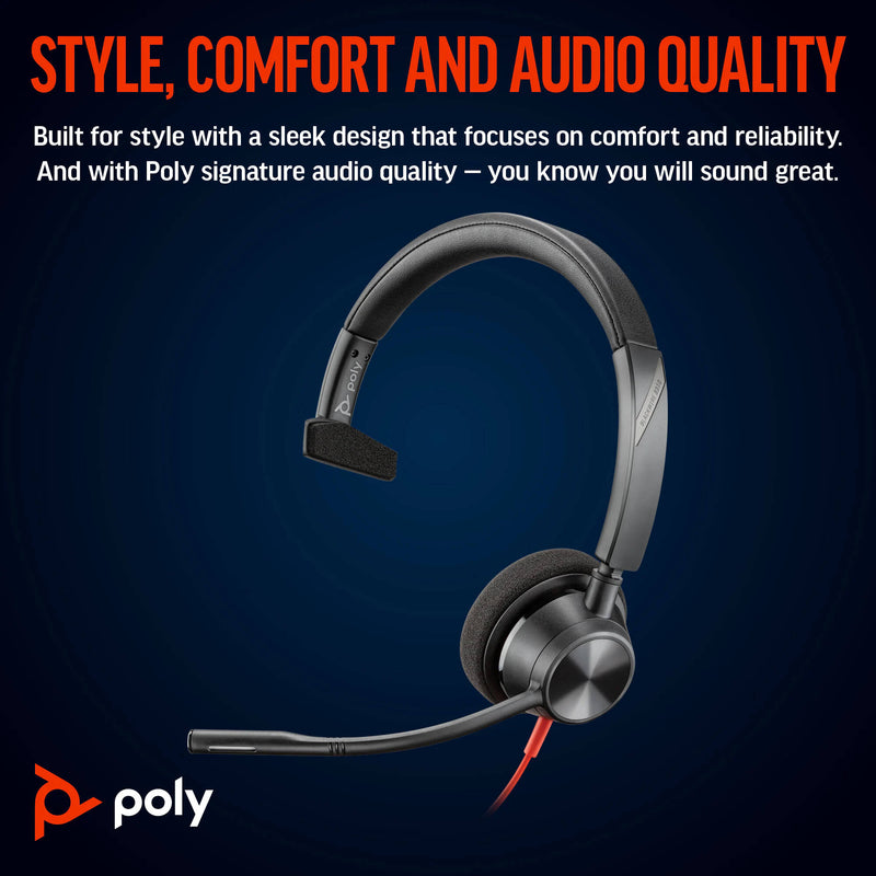 Poly Blackwire 3310 Mono USB-C Headset (Microsoft Teams Certified)