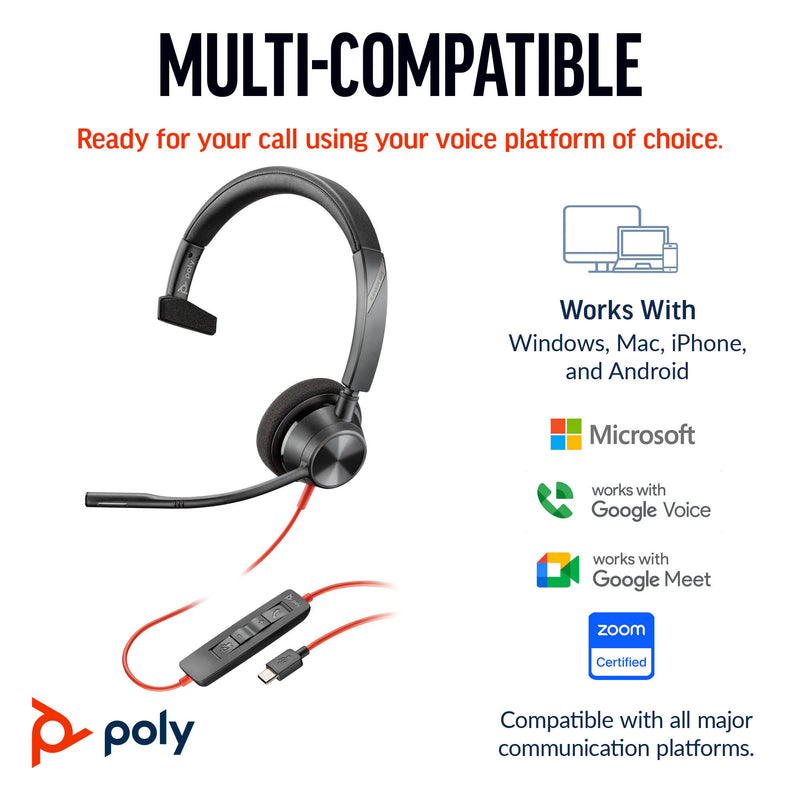 Poly Blackwire 3315 Mono USB-C Headset
