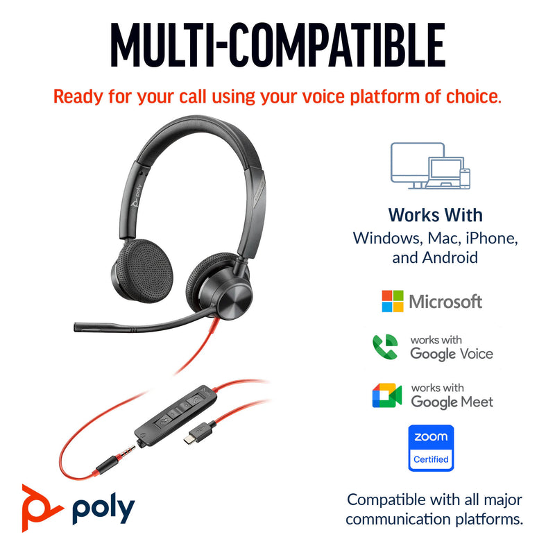 Poly Blackwire 3325 Stereo USB-C Headset