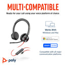 Poly Blackwire 8225 Stereo USB-C Headset with USB-C to USB-A Adapter (Microsoft Teams Certified)