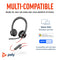 Poly Blackwire 8225 Stereo USB-C Headset with USB-C to USB-A Adapter (Microsoft Teams Certified)