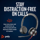 Poly Blackwire 8225 Stereo USB-C Headset with USB-C to USB-A Adapter (Microsoft Teams Certified)