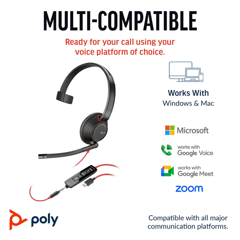 Poly Blackwire 5210 Mono USB-C Headset