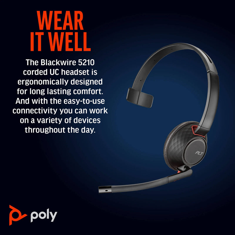 Poly Blackwire 5210 Mono USB-C Headset