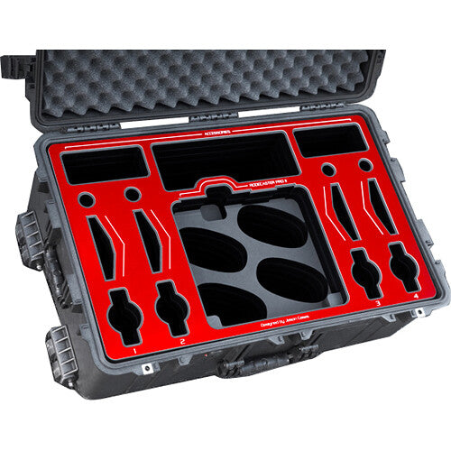 Jason Cases Case with Wheels for RODECaster Pro II, 4 PodMIcs, Stands, and Headsets