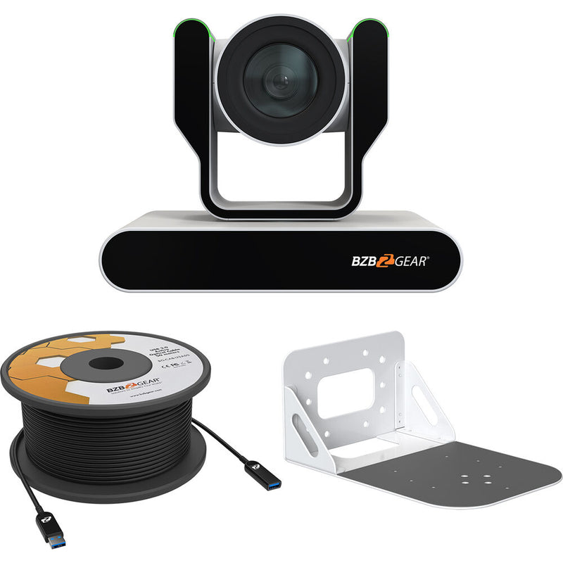 BZBGEAR ADAMO HD 12x PTZ Camera Kit with Wall Mount and 33' USB 3.0 Cable (White)