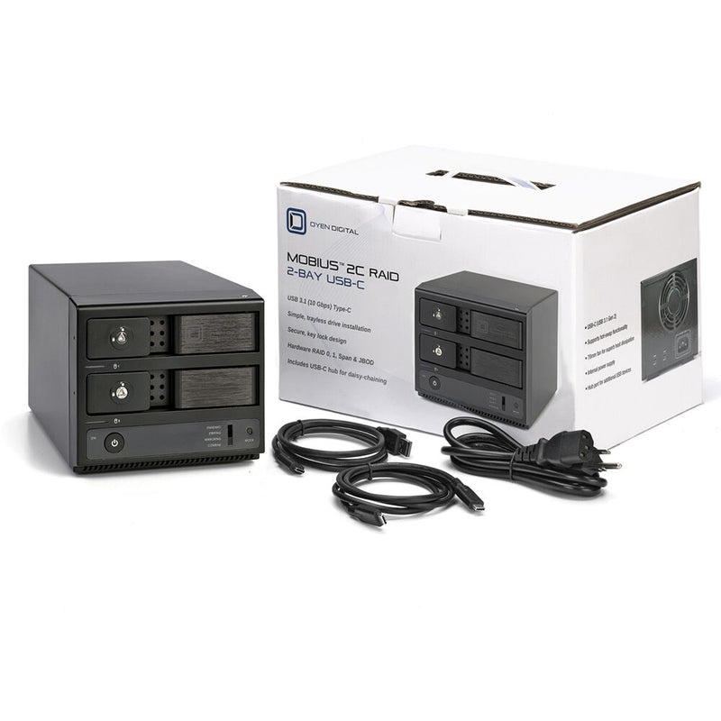 Oyen Digital Mobius 2C 48TB 2-Bay USB 3.2 Gen 2 RAID Array (2 x 24TB HDDs)