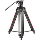 miliboo MTT605A Aluminum Tripod Kit with MYT802 II Fluid Head with Mid-Level Spreader