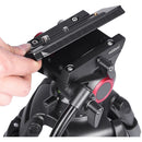 miliboo MTT605A Aluminum Tripod Kit with MYT802 II Fluid Head with Mid-Level Spreader