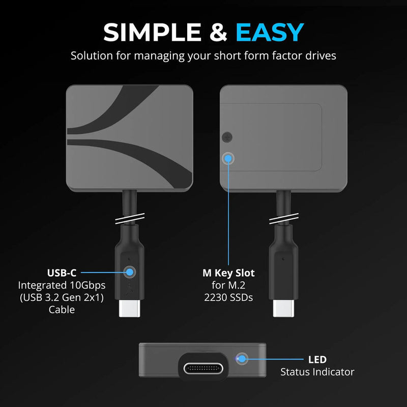 Sabrent USB-C Enclosure for M.2 2230 NVMe PCIe SSD