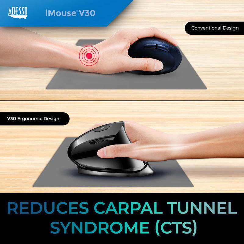 Adesso iMouse V30 Wireless Adjustable Vertical Mouse