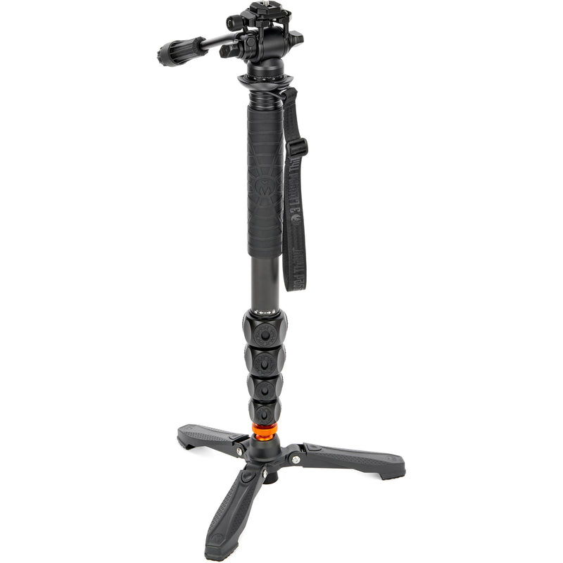 3 Legged Thing Alana Carbon Fiber Monopod Super Kit with Video Head and DocZ2 Foot (Darkness)