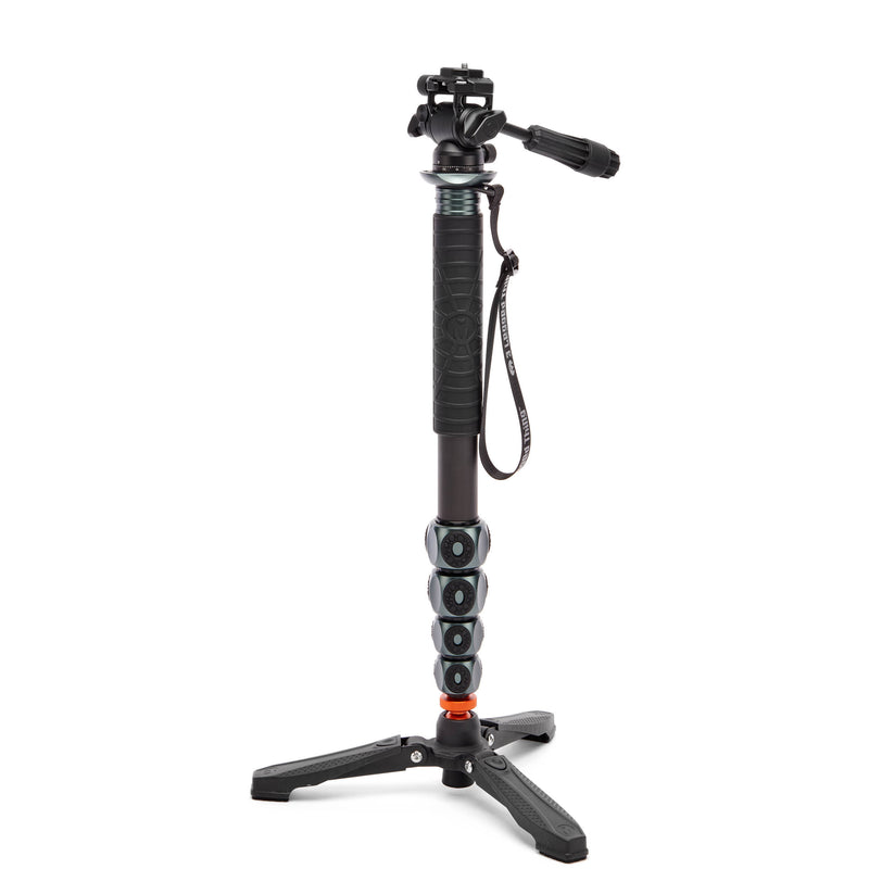3 Legged Thing Alana Carbon Fiber Monopod Super Kit with Video Head and DocZ2 Foot (Metallic Slate Gray)