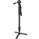 3 Legged Thing Lance Carbon Fiber Monopod Super Kit with Video Head and DocZ2 Foot (Darkness)