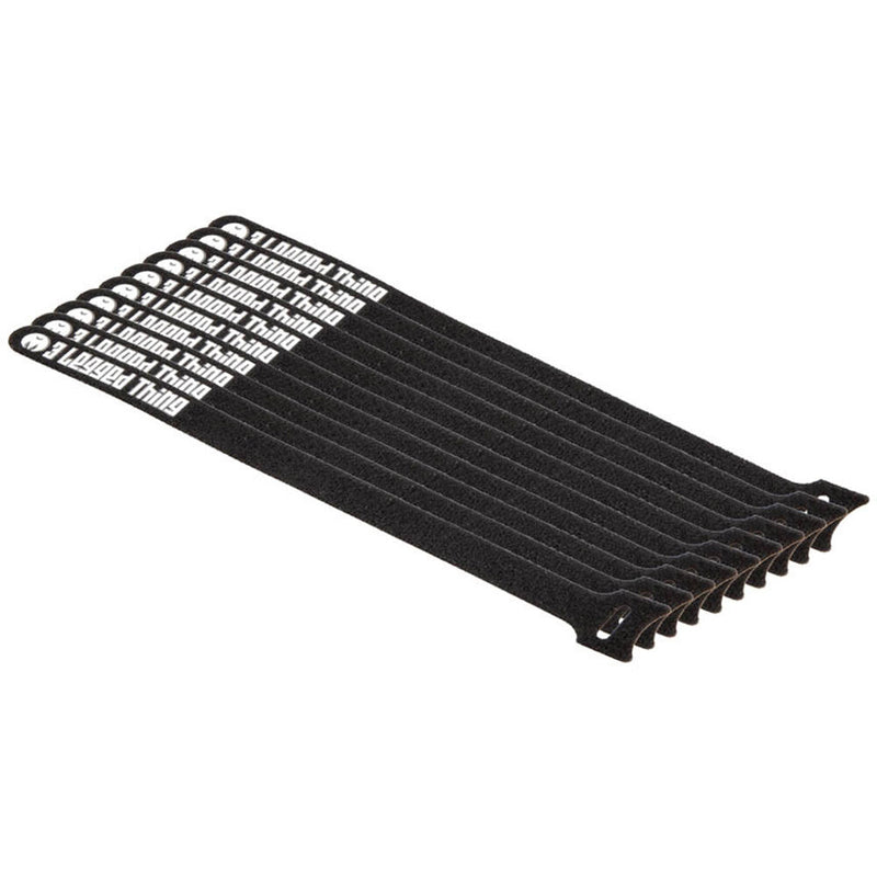 3 Legged Thing Reusable Cable Ties (Black, 10-Pack)