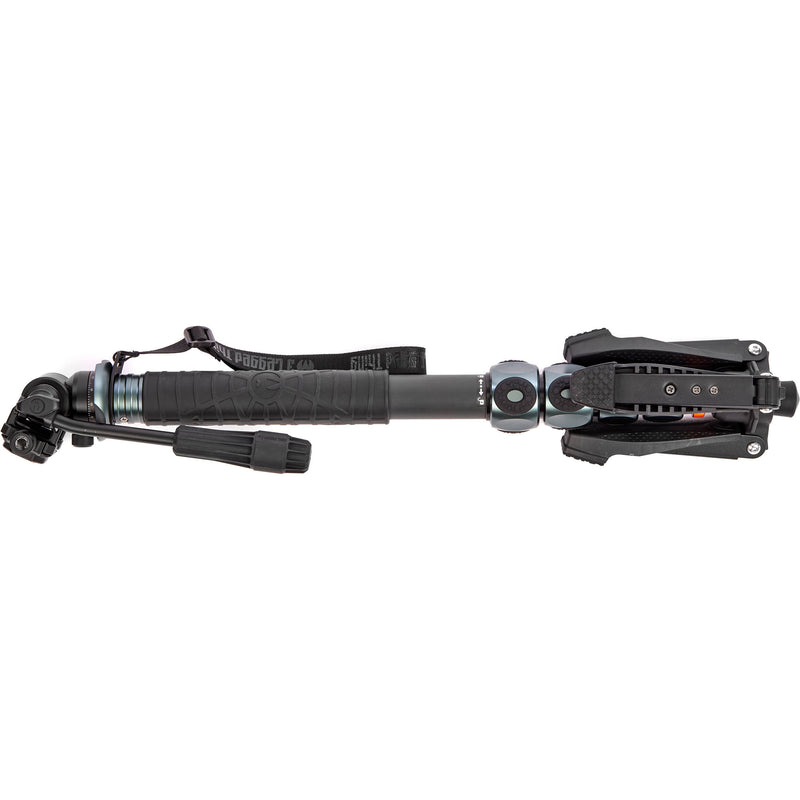 3 Legged Thing Alana Carbon Fiber Monopod Super Kit with Video Head and DocZ2 Foot (Metallic Slate Gray)